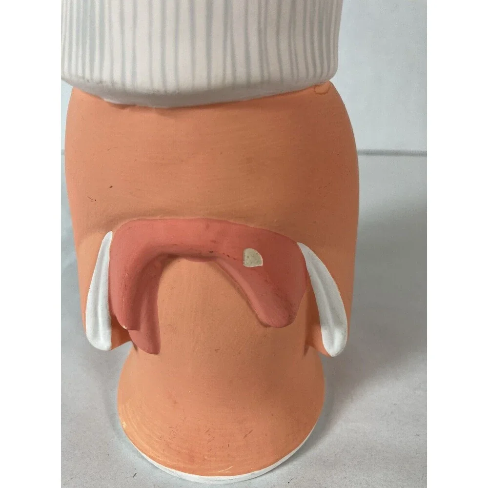 Vtg Japanese Doll Pottery Ornament Girl Hakata Showa Retro Holding Bird Japan